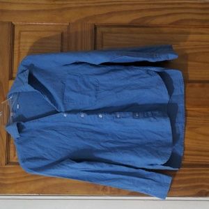 Size Small Blue Collar Top with long sleeves